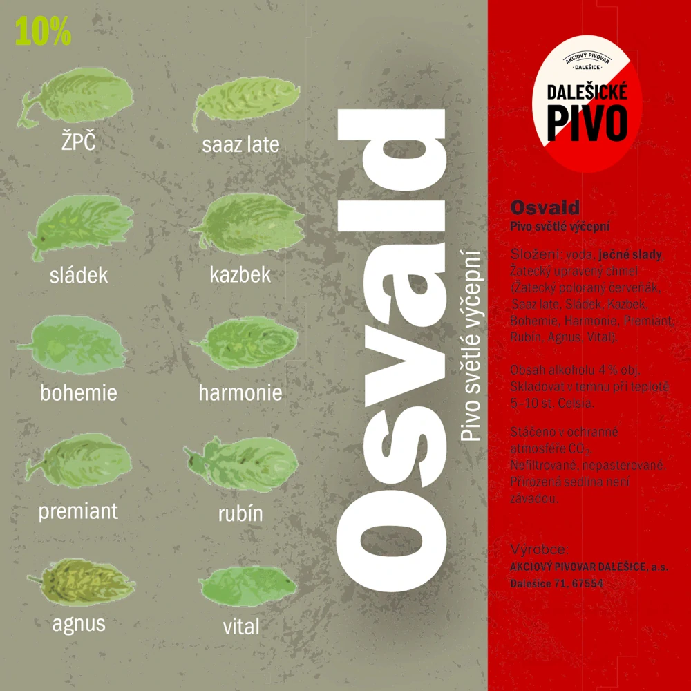 DALEŠICKÉ PIVO - Osvald 10% (PET 1l)
